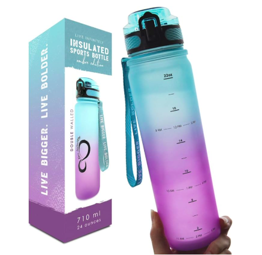 BPA free water bottle with timer